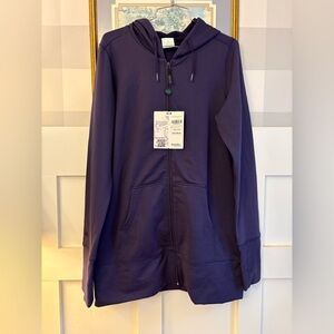 Cozy Purple Hoodie with Zip‎ Closure